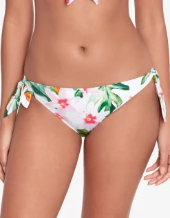 Lauren Ralph Lauren Watercolour Tropical Tie Side Hipster Bikini Pant - White Multi Discount