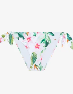 Lauren Ralph Lauren Watercolour Tropical Tie Side Hipster Bikini Pant - White Multi Discount