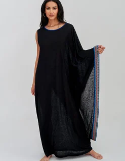 Pitusa Waterfall Sleeve Dress - Black Hot