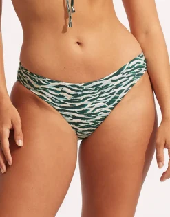 Seafolly Wild at Heart High Cut Rio Bikini Pant - Evergreen Best