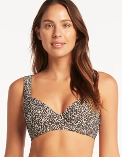 Sea Level Wild Cat Underwired C/D Cup Bikini Top - Animal Online