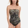 Gottex Wild Life Bandeau Swimsuit - Brown Clearance