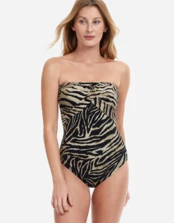 Gottex Wild Life Bandeau Swimsuit - Brown Clearance