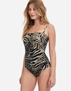 Gottex Wild Life Bandeau Swimsuit - Brown Clearance