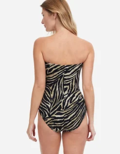 Gottex Wild Life Bandeau Swimsuit - Brown Clearance