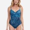 Gottex Wild Life Thin Strap Wrap Swimsuit - Blue Outlet