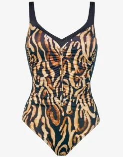 Charmline Wild Noblesse Moulded Swimsuit - Black Nougat Fashion