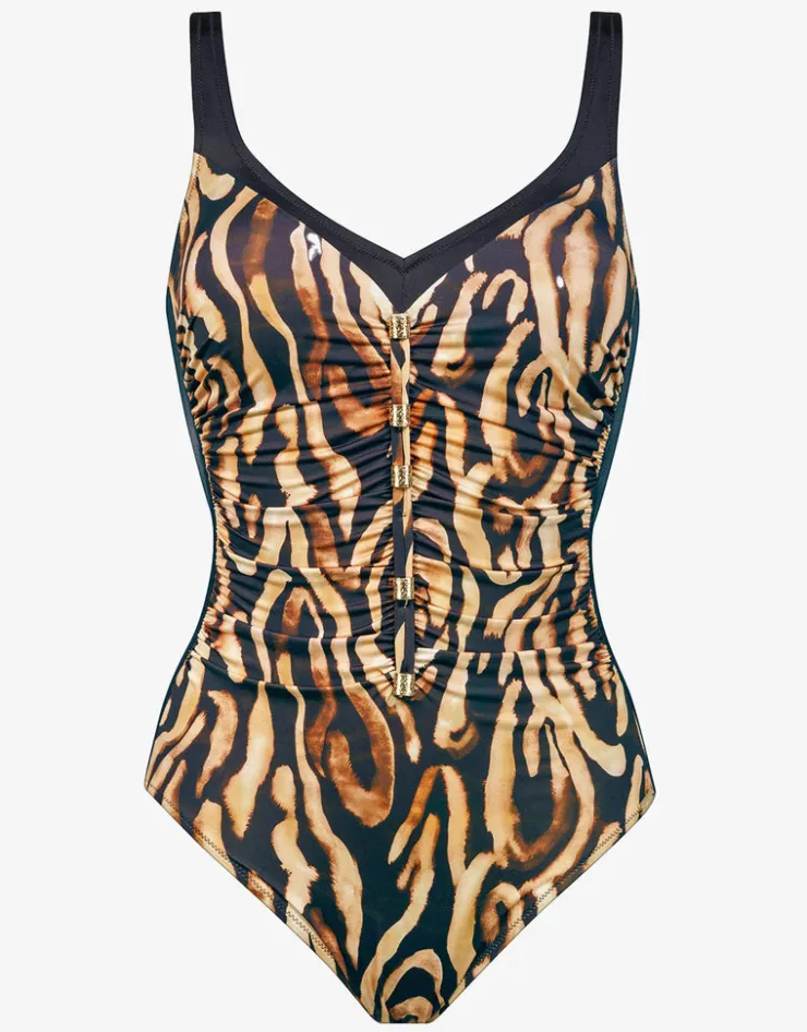 Charmline Wild Noblesse Moulded Swimsuit - Black Nougat Fashion