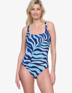 Gottex Wildest Dream Square Neck Swimsuit - Multi Blue Sale