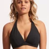 Seafolly Willow DD Fixed Tri Bikini Top - Black Fashion