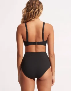 Seafolly Willow DD Fixed Tri Bikini Top - Black Fashion