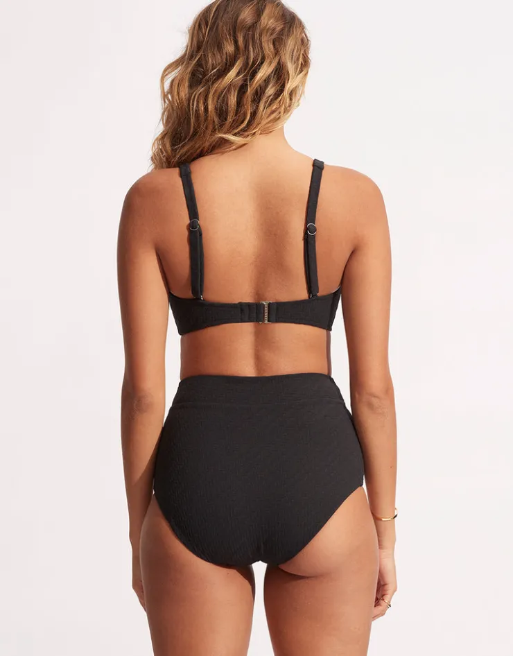 Seafolly Willow DD Fixed Tri Bikini Top - Black Fashion