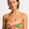 Seafolly Wonderland Twist Bandeau Bikini Top - Fuchsia Rose Discount