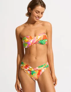 Seafolly Wonderland Twist Bandeau Bikini Top - Fuchsia Rose Discount