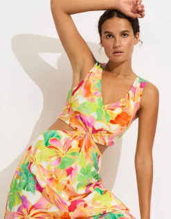 Seafolly Wonderland Twist Front Maxi Dress - Fuchsia Rose Clearance