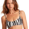 Seafolly Zahara Bralette Bikini Top - Black and White Sale