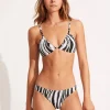 Seafolly Zahara Drawstring Bralette Bikini Top - Black and White Online