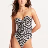 Seafolly Zanzibar Twist Tie Front Swimsuit - Black Online