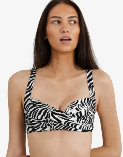 Panos Zebra Medea Bikini Top - Brown and White Clearance