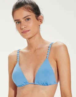 ViX Paula Hermanny Zen Beads Parallel Tri Bikini Top - Blue Clearance