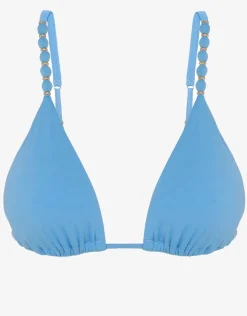ViX Paula Hermanny Zen Beads Parallel Tri Bikini Top - Blue Clearance